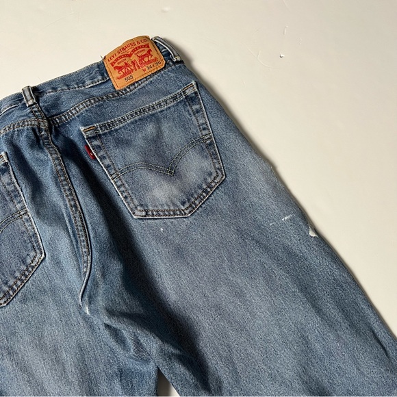 020 - VINTAGE 00s LEVIS STRAUS 505s PAINT SPLATTER 32 x 26 DENIM PANTS JEANS - Picture 7 of 9